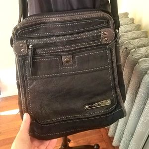 Leather Black Rivet cross-body purse/bag